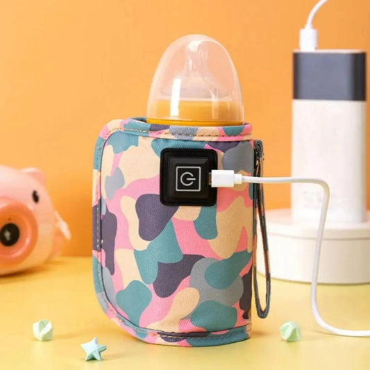 USB Milk Water Warmer Bottle Heater Travel Stroller Insulated Bag Baby Nursing_0