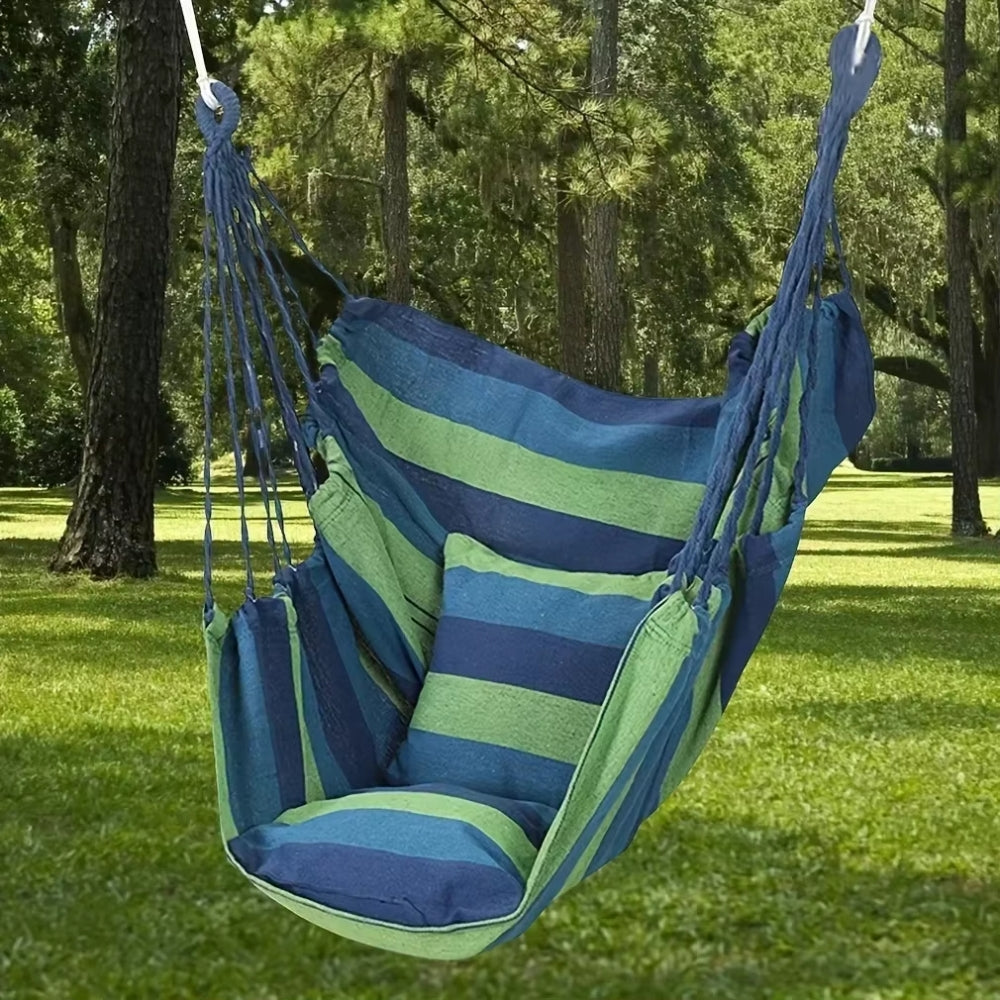 Outdoor Hammock Chair Canvas Swing Chair No Pillow Or Cushion Hammock_3