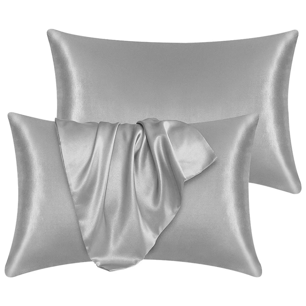 2Pcs Mulberry Silk Standard Pillow Case Slip Protector Genuine_15